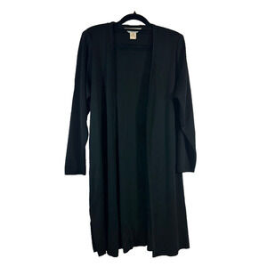 Exclusively Misook Open Front Cardigan Black Woman's XXS Petite Acrylic A44